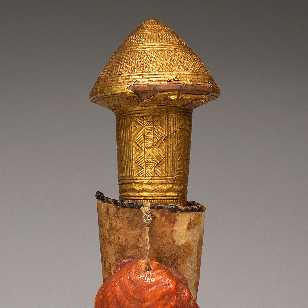 Prestige knife with gold-plated handle, Lali&eacute; Baule, Ivory Coast