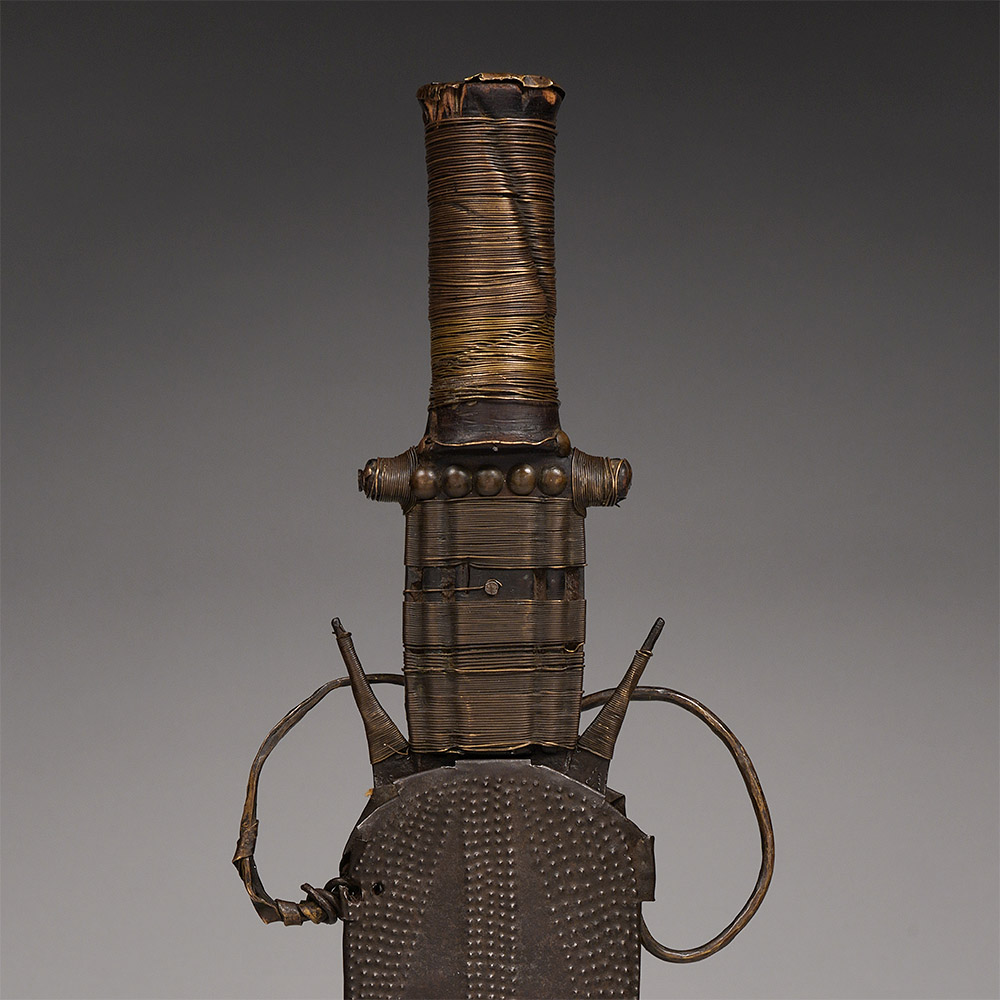 Short Sword with Embossed Scabbard, ntsakh or fa Fang, Gabon / Equatorial Guinea / Cameroon